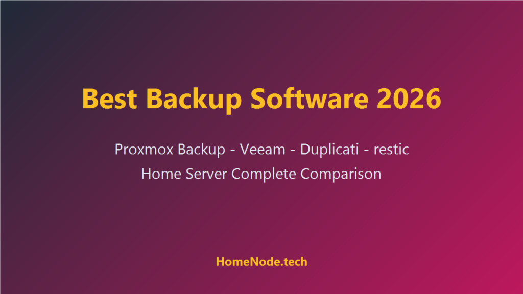 Best Home Server Backup Software 2026: Proxmox Backup Server, Veeam, Duplicati, restic (Complete Comparison)