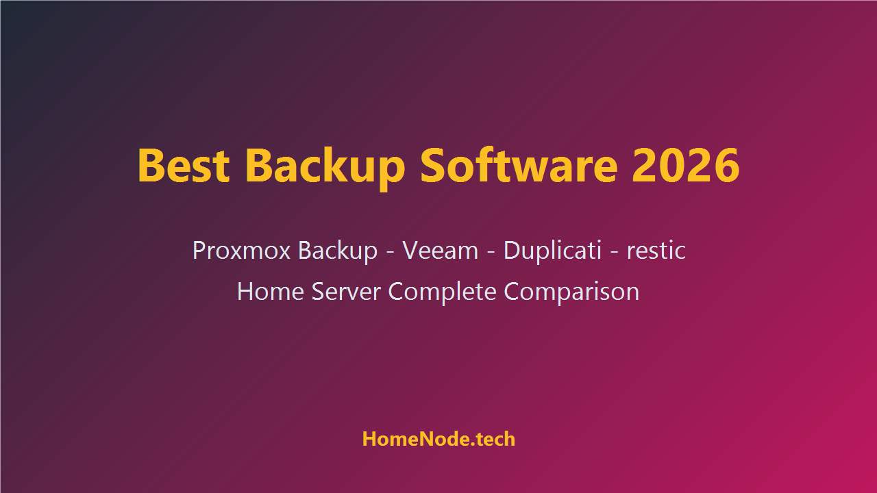 Best Home Server Backup Software 2026: Proxmox Backup Server, Veeam, Duplicati, restic (Complete Comparison)